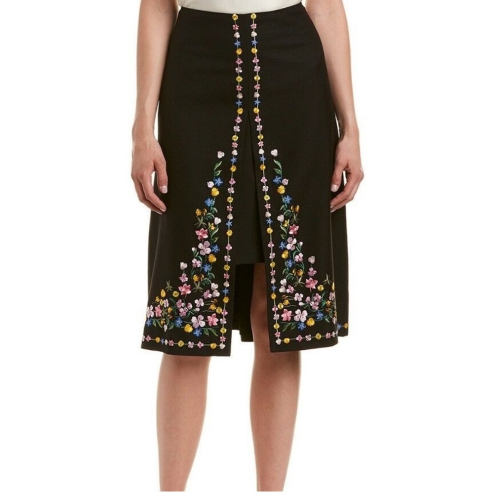 Ted Baker London A line Skirt - Embroidered Floral Size 2 (US size 4-6)